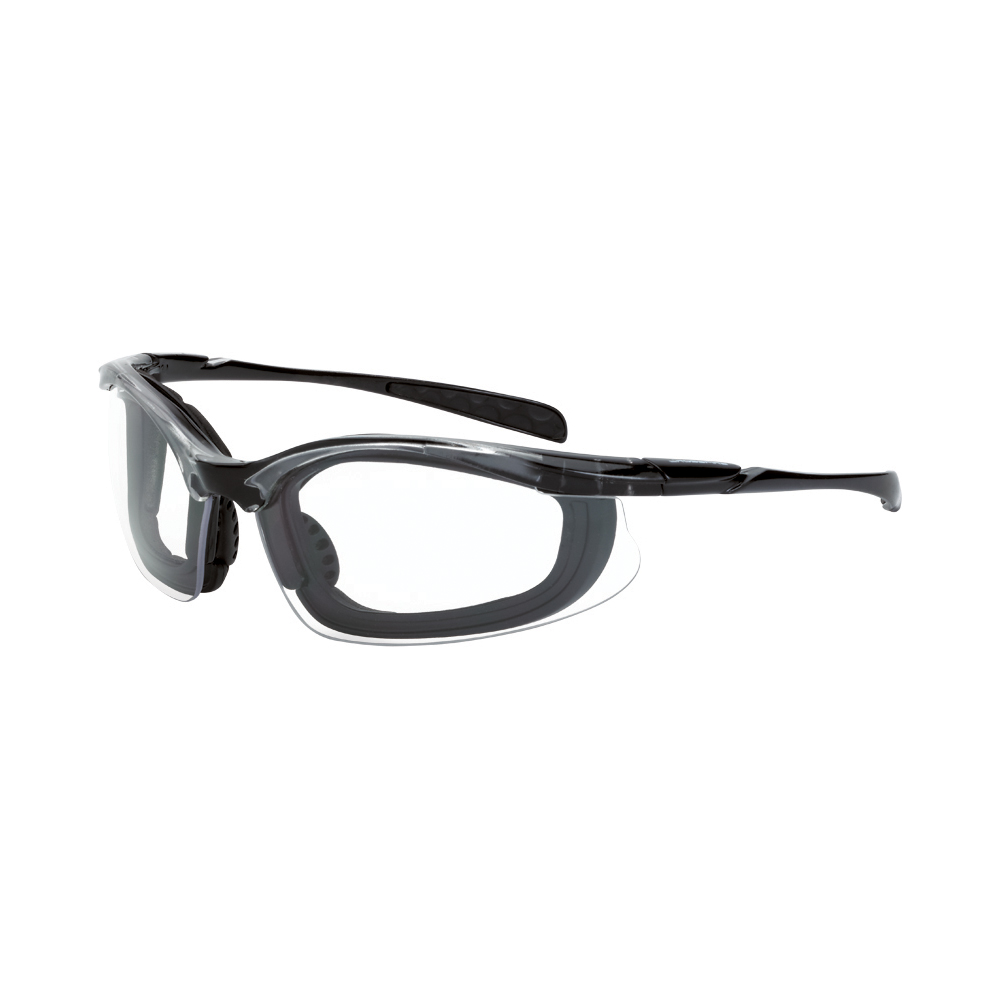 Concept Foam Lined Safety Eyewear - Crystal Black Frame - Clear Anti-Fog Lens - Anti-Fog Lens